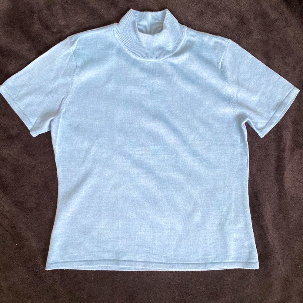 Tahari ASL short sleeve mock neck sweater 10